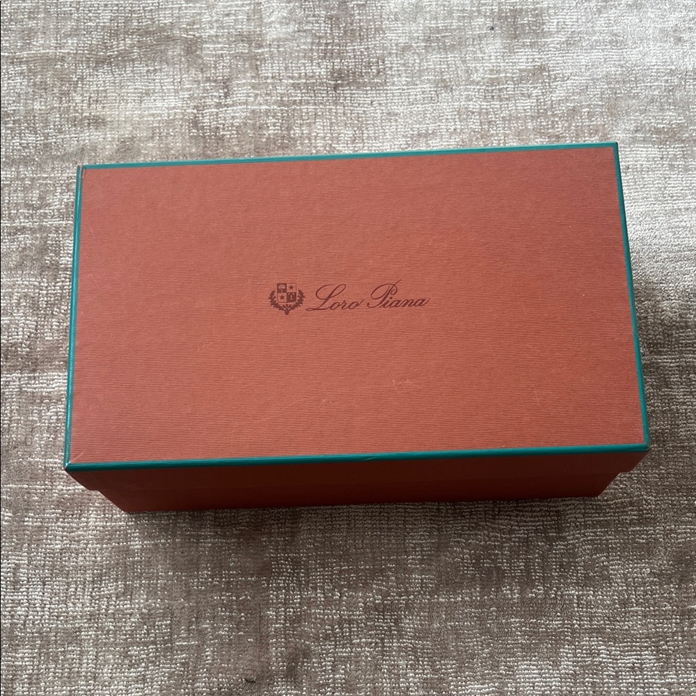 Loro Piana Rust Box with Teal Trim and Logo
